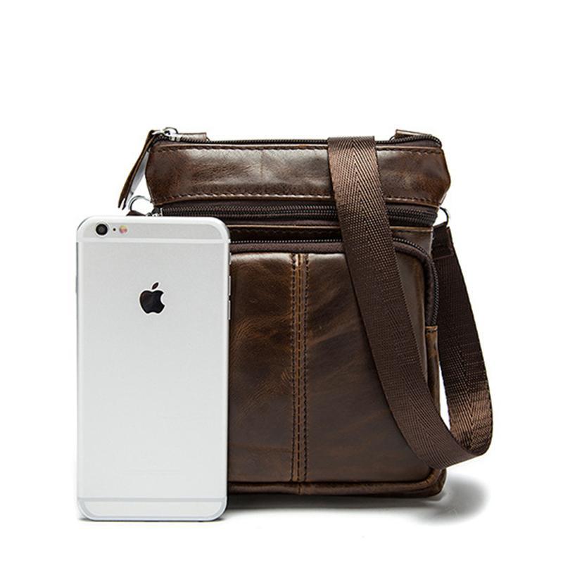 Mens Vintage Large Capacity Messenager Bags Casual Leather Shoulder Bags