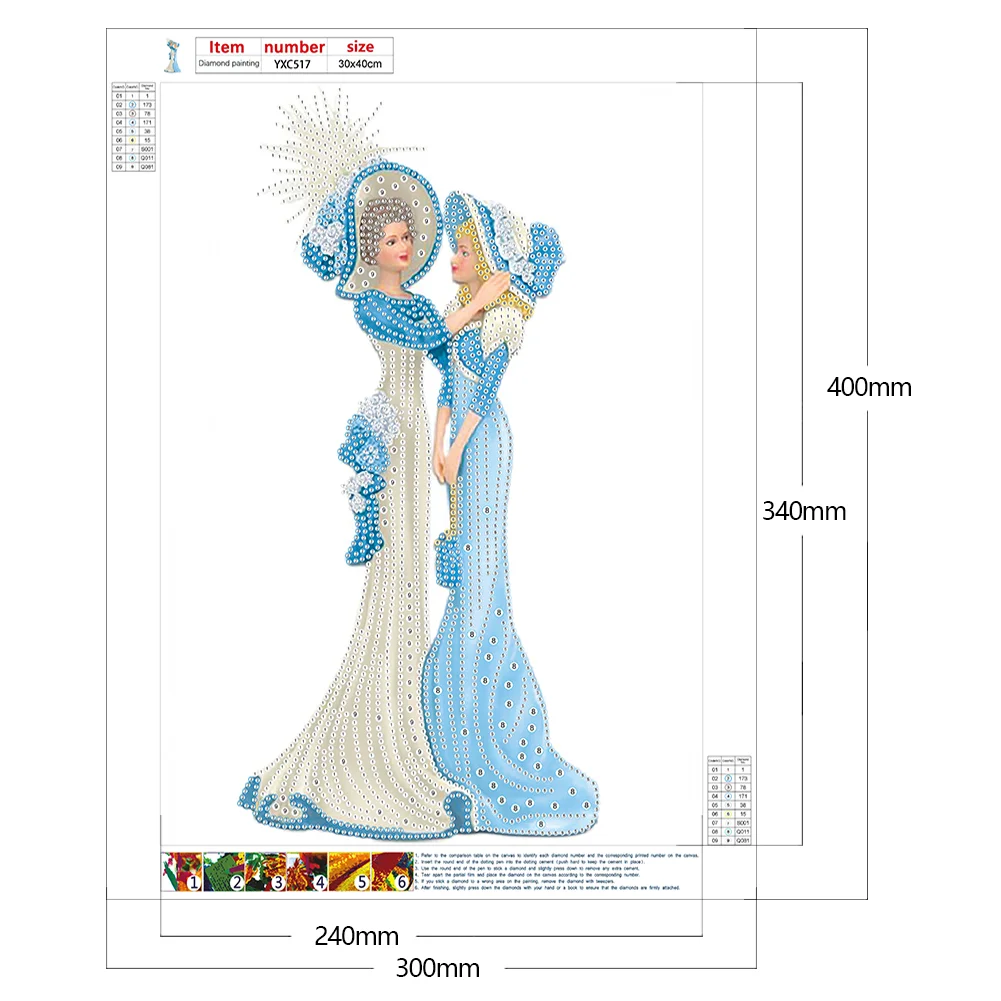 Diamond Painting - Partial Special Shaped Drill - Elegant Lady(30*40cm)