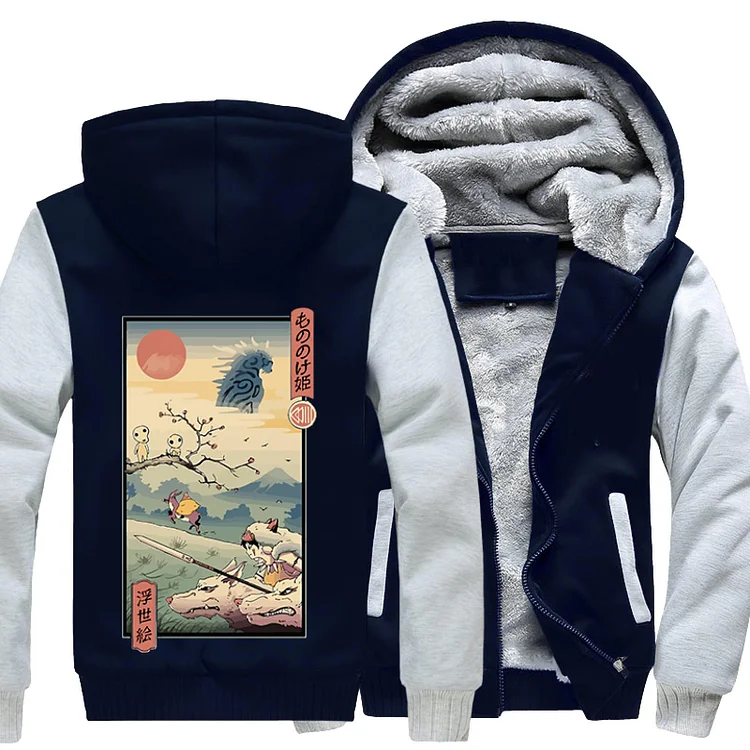 Wolf Princess Ukiyo-e, Ukiyo-e Fleece Jacket