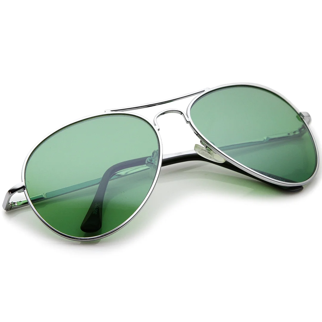 Classic Metal Frame Colored Teardrop Lens Aviator glasses 57mm