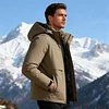 Warm Winter Outdoor Sports Jacket with A Detachable Hood and Zippered Pockets - Full Zip Design, Pink and Burgundy Color Blocking, Suitable for Skiing, Snowboarding and Everyday Cold Weather - Hand Washable Slim Fit.