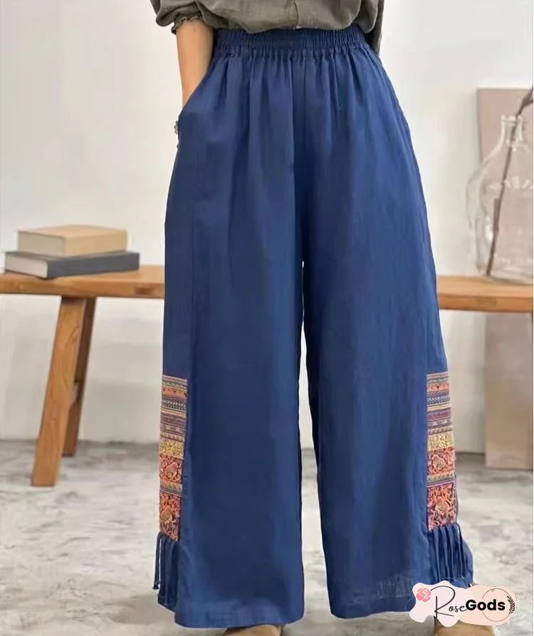Floral Loose Casual Long Pants