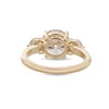 18K Yellow Gold 2.5ct Round Lab Diamond Round Prong Basket Three-stone Engagement Ring with Two Ring Enhancers in Bridal Ring Set Design