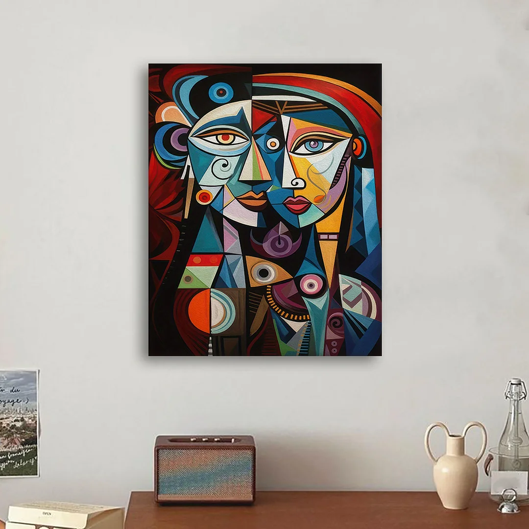 DIY Abstract Figures Paint by Numbers Kits Drawing Paintwork on Canvas 15.75x19.69inch Without Frame Canvas Oil Painting Number Painting for Beginners Adults Gift Home Wall Decor