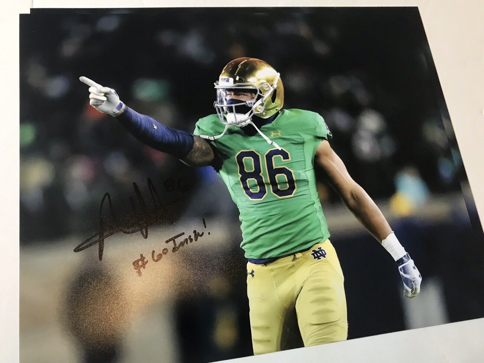 Alize Mack Notre Dame Irish hand signed autographed 8x10 football Photo Poster painting ND E