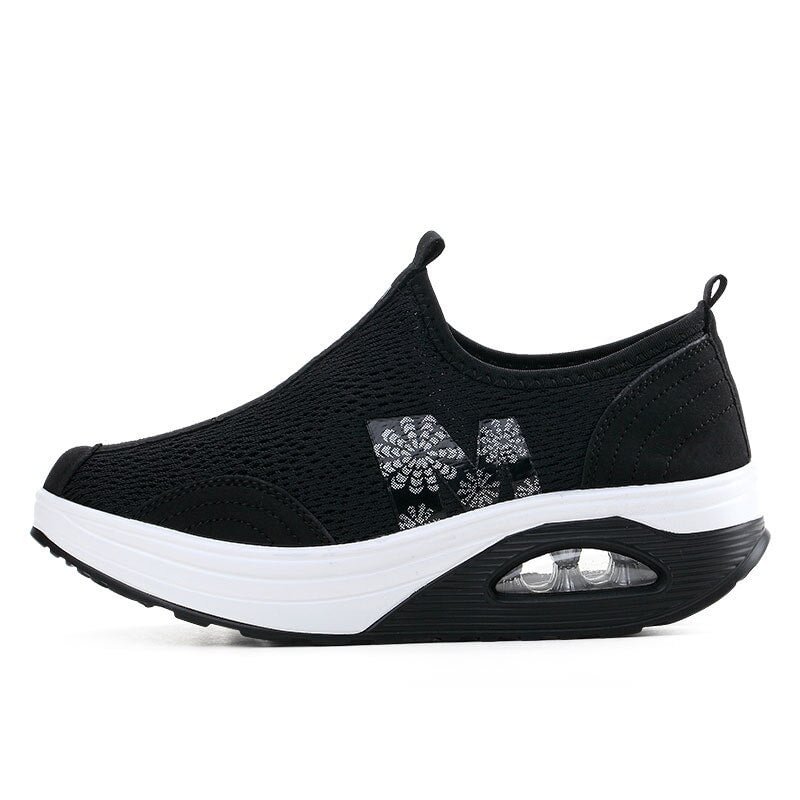MWY Summer Casual Shoes Women Breathable Mesh Vulcanized Shoes Zapatilla Mujer Platform Sneakers Air Cushion Ladies Rocking Shoe