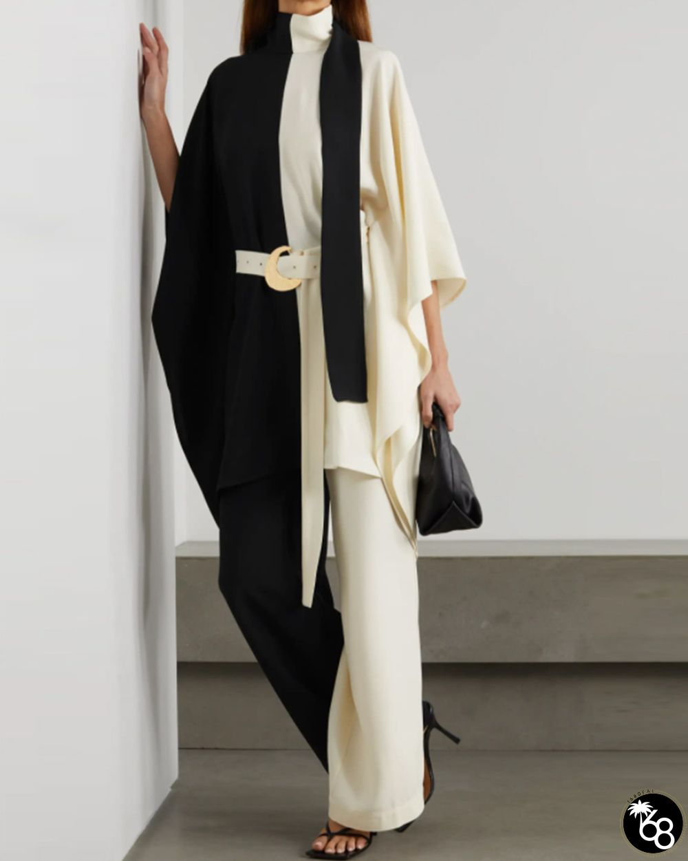 Suit Satin Silk Contrast Color Irregular Top + Pants Set | 168DEAL