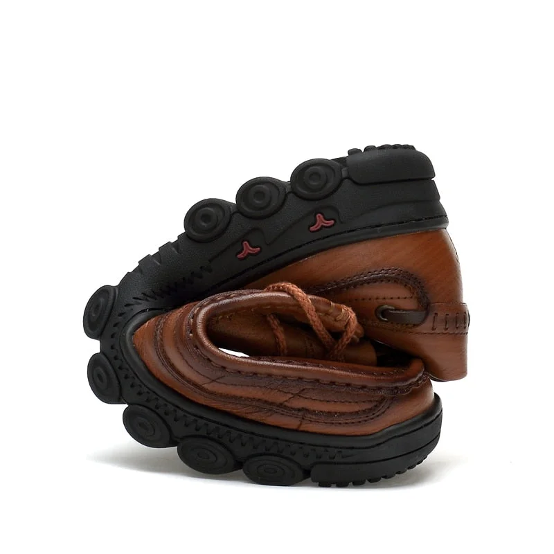 Big Size 36-48 Mens Shoes British 100% Genuine Leather Business Casual Shoes for Men Comfortable Walking Shoe Male Flats 2021