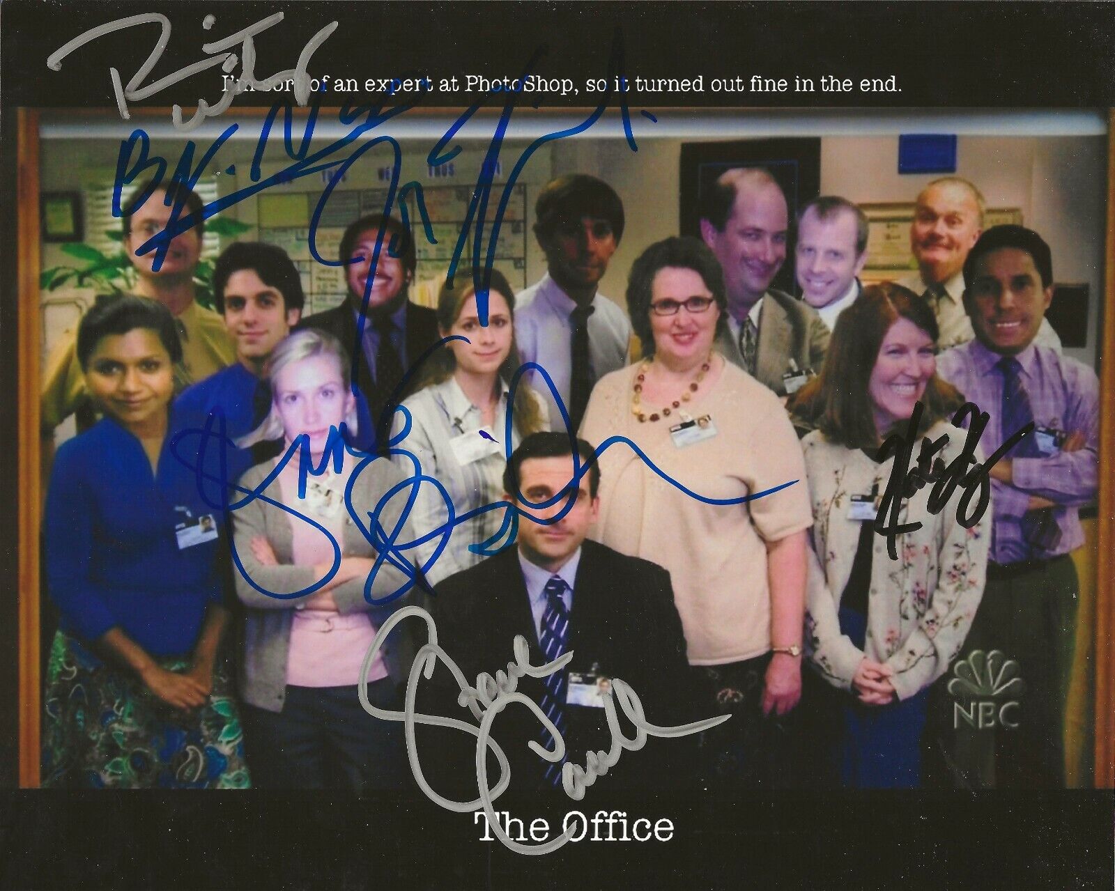 The Office cast REAL SIGNED Photo Poster painting #2 JSA LOA Carell Krasinski Fischer Rainn +