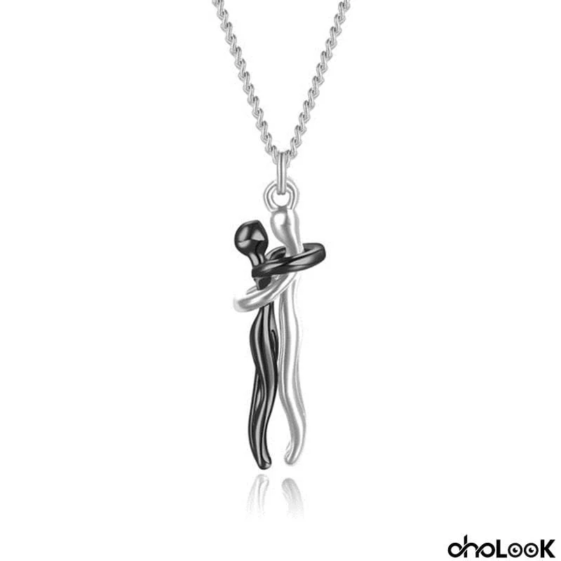 Creative Hugging Couple Design Necklace