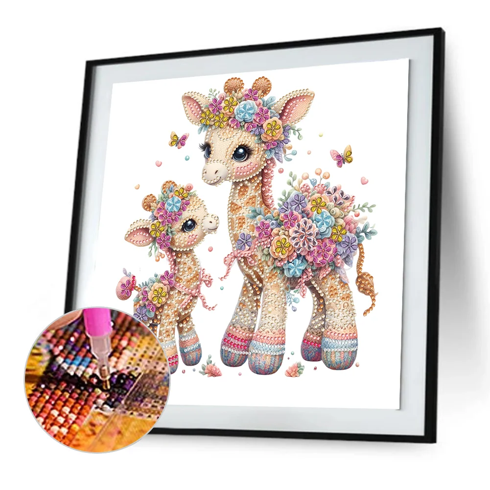 Diamond Painting - Partial Special Shaped Drill - Giraffe(Canvas|30*30cm)