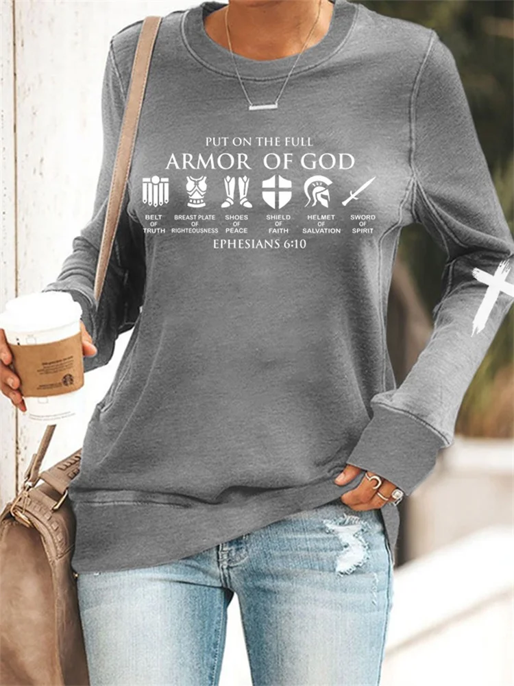 Armor of God Cross Graphic Sweatshirt