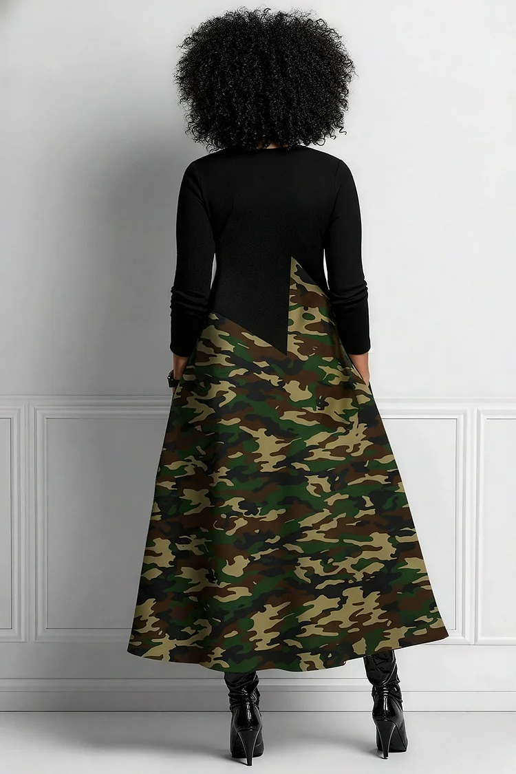 chinese dress ladies Camo Hooded Dress main image 1