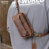 Crazy Horse Leather Retro Crossbody Bag, New Style Waist Bag, Men's Leather Belt Mini Bag, Pure Cowhide Mobile Phone Bag, Genuine Leather Trendy Bag