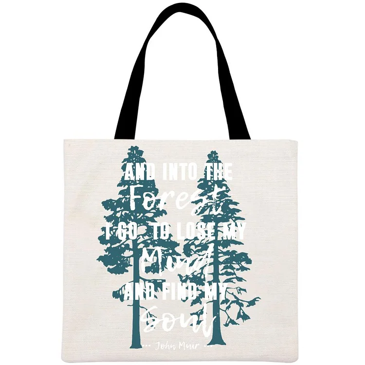 And Into the Forest I Go Muir Printed Linen Bag-Annaletters