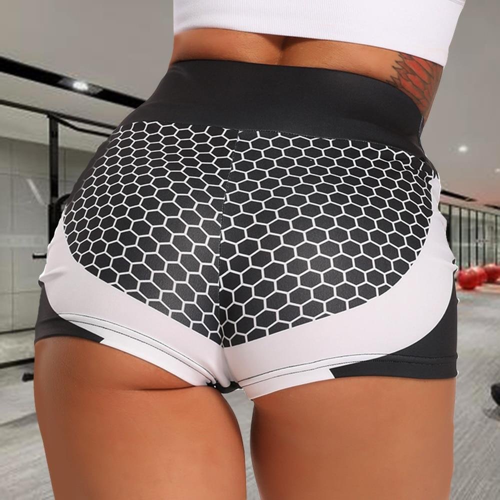 3D Mesh Sexy Yoga Shorts Pants Women Sports Wear Fitness