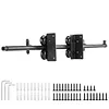 20FT Sliding Library Ladder Hardware Kit Floor Roller with Brake Telescopic Top Hook Sliding Track Kit with Complete Hardware Set (No Ladder) Indoor Moving Track for Home Office Loft