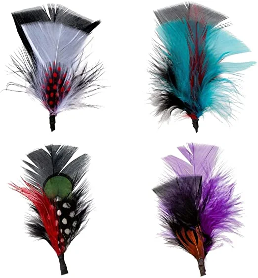 Hat Feathers 9 Pcs Assorted Natural Feather Packs Accessories for Fedora  Cowboy Open Road Borges Scott Oktoberfest Trilby Hats 9 Pcs One Size