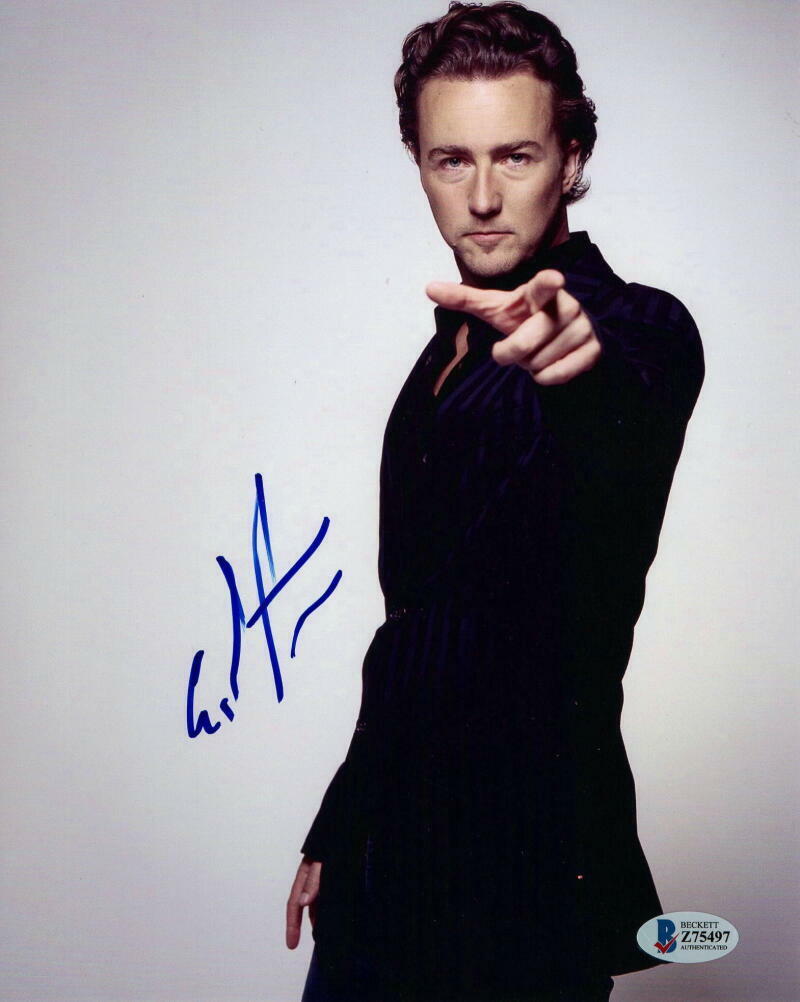 EDWARD NORTON SIGNED AUTOGRAPH 8X10 Photo Poster painting AMERICAN HISTORY X FIGHT CLUB BECKETT