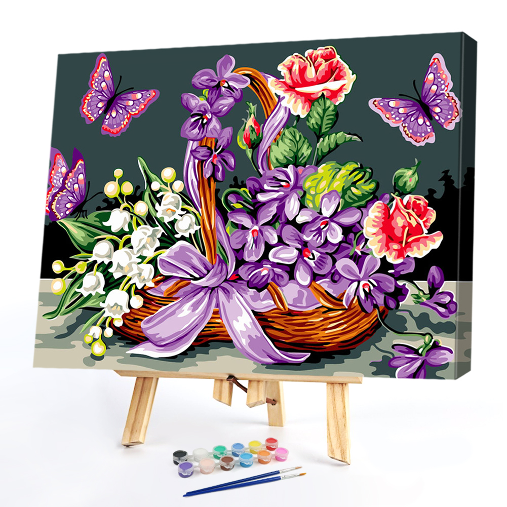 

40x50cm - Paint By Numbers Butterfly Flower, 501 Original