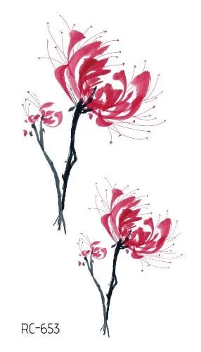 52 Kinds Watercolor Flora Lavender Waterproof Fake Tattoos Temporary Women Arm Chest Ankle Stickers Floral Body Art Tatto Flower