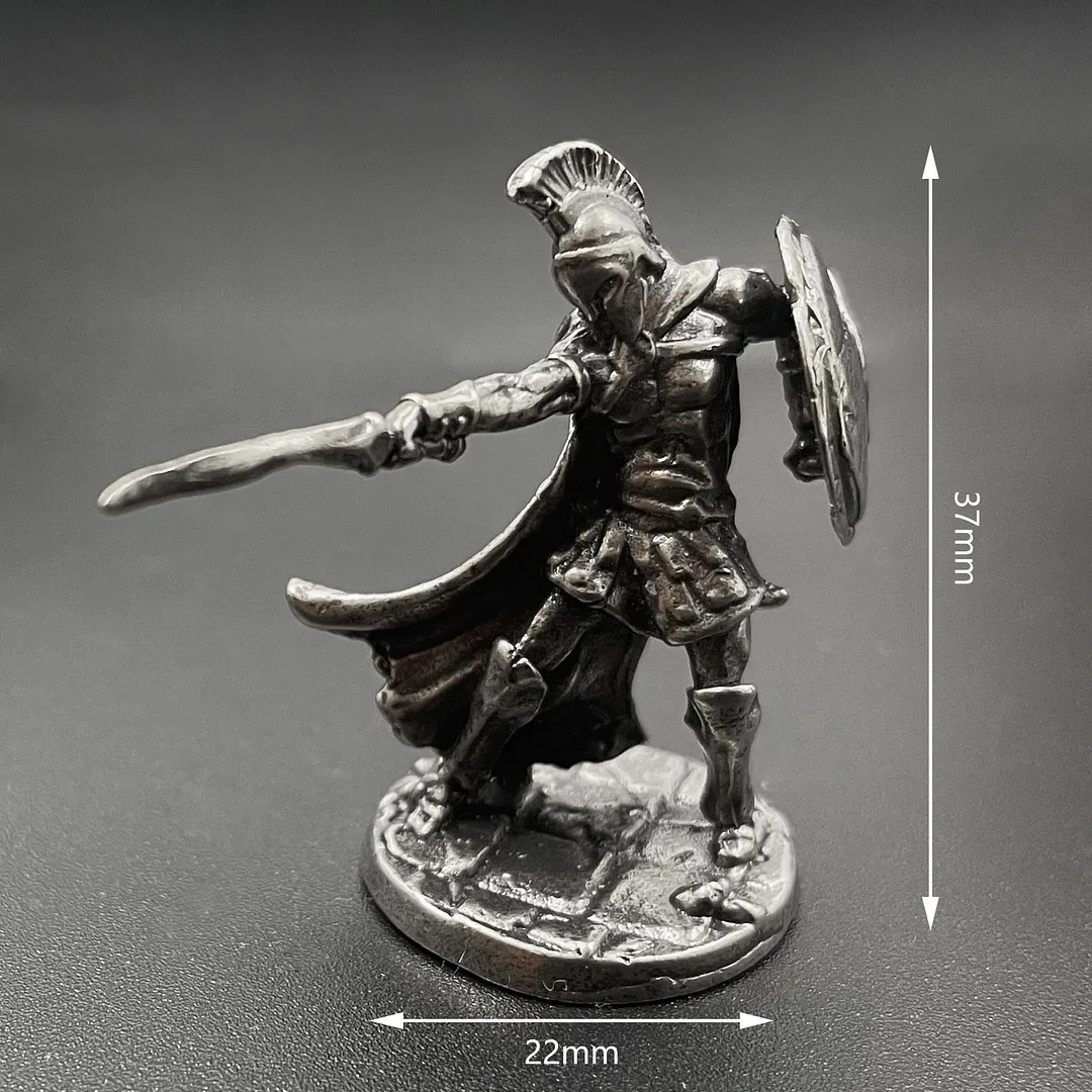 1pcs Ancient Spartan Rome Soliders Figurines Miniatures Vintage Metal Soldiers Model Statue Desktop Ornament Gift