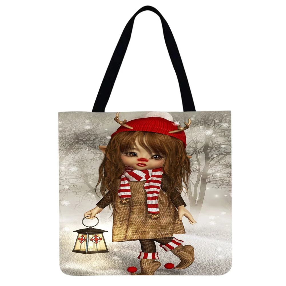 Linen Tote Bag -Antler girl