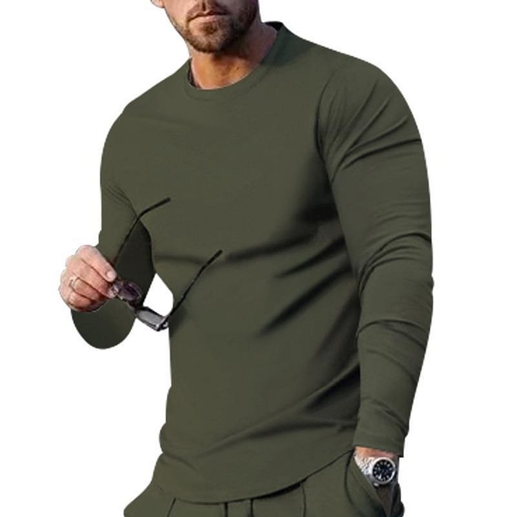 Men's Versatile Casual Slim Fit Solid Color T-Shirt