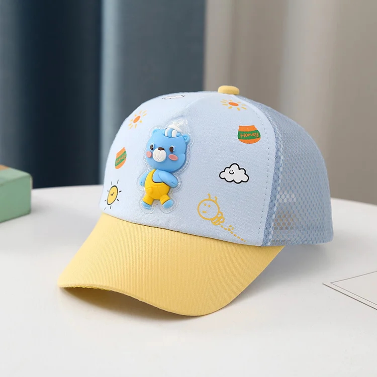 LDSLYJR Summer Acrylic Cartoon Bear Casquette Baseball Cap Adjustable Snapback Hats for Children Boy and Girl 212