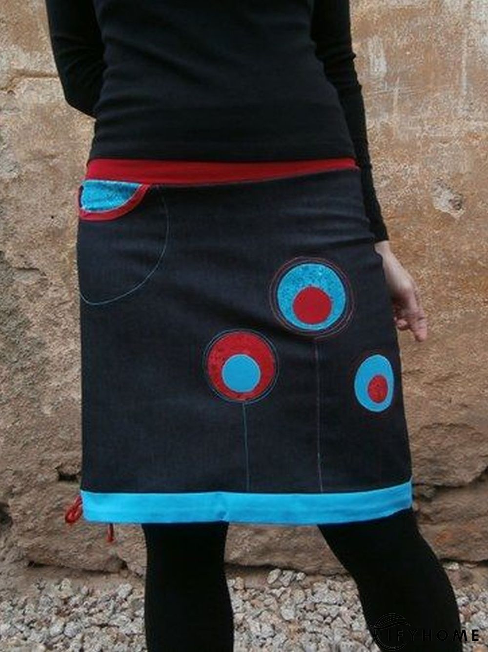 Printed Cotton-Blend Casual Skirt | IFYHOME