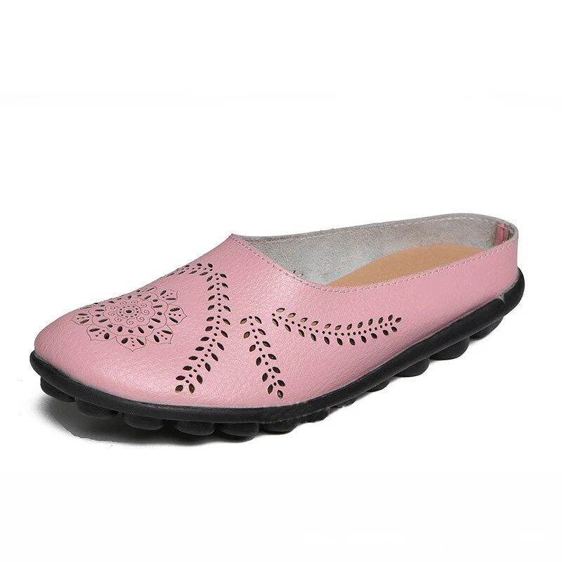 Women Flats Summer Women Genuine Leather Shoes Slippers Slip On Flat Shoes Women Leather Oxford Chaussures Femme Casual Loafers