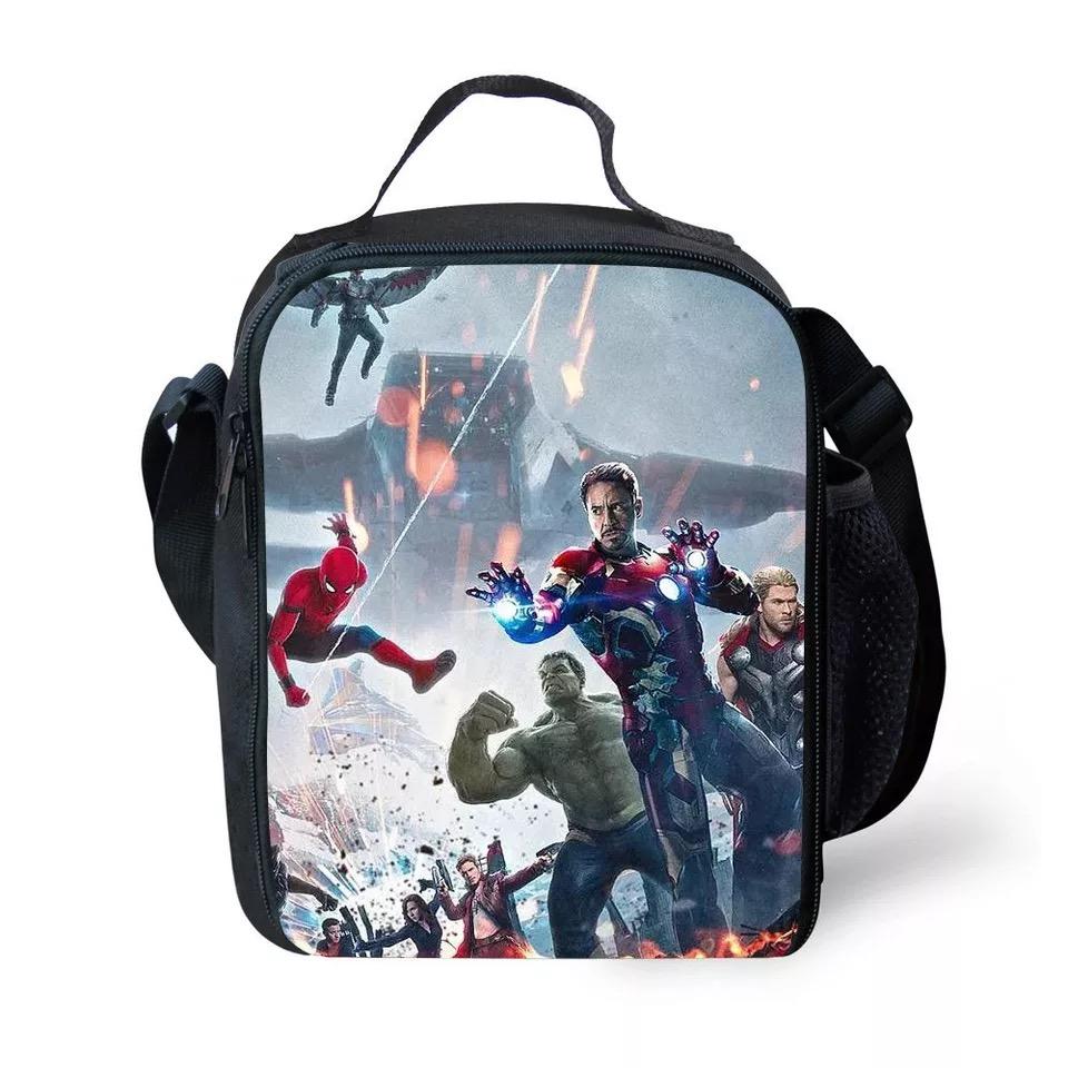 Mayoulove Avengers Endgame Iron Man Spider-Man Infinity Gauntlet Lunch Box Bag Lunch Tote-Mayoulove