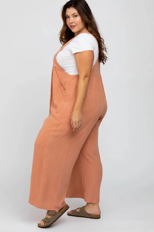Plus Size Wide Leg Overalls Jumpsuit (Buy 2 Free Shipping)
