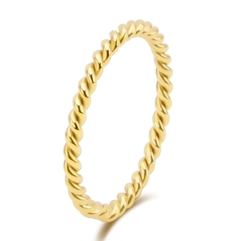 Fashion Solid Color Stainless Steel Handmade 18K Gold Plated Plating Rings