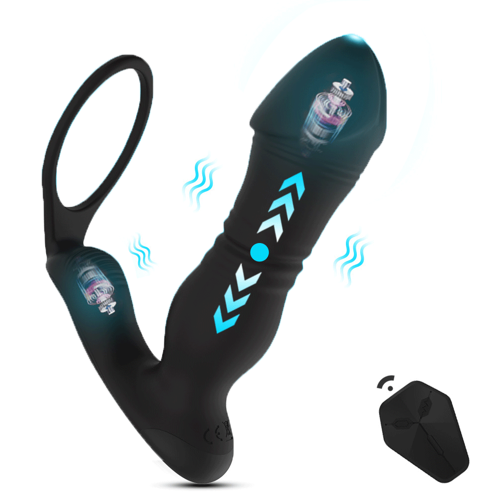 【Flash Sale】Tiger3 Generation  3-in-1 Thrusting Vibration Prostate Massager With Cock Ring By Rose Toy