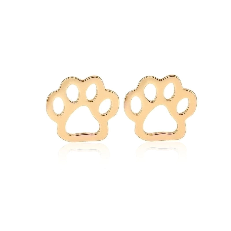 Minimalist Dog Cat Plating 304 Stainless Steel Stainless Steel Earrings3