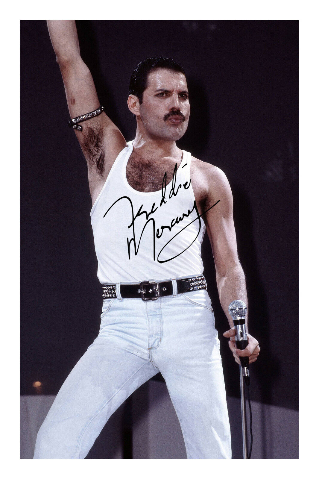 Freddie Mercury Signed Autograph A4 Photo Poster painting Print Music Queen Freddy