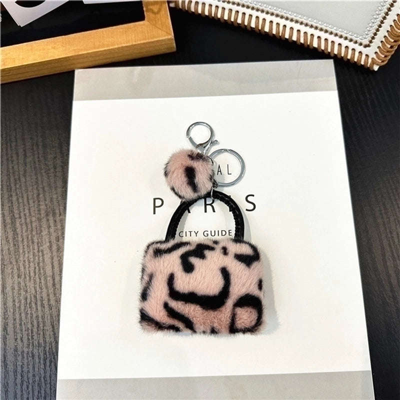 Vintage Style Korean Style Leopard Faux Fur Alloy Women’s Bag Pendant Keychain