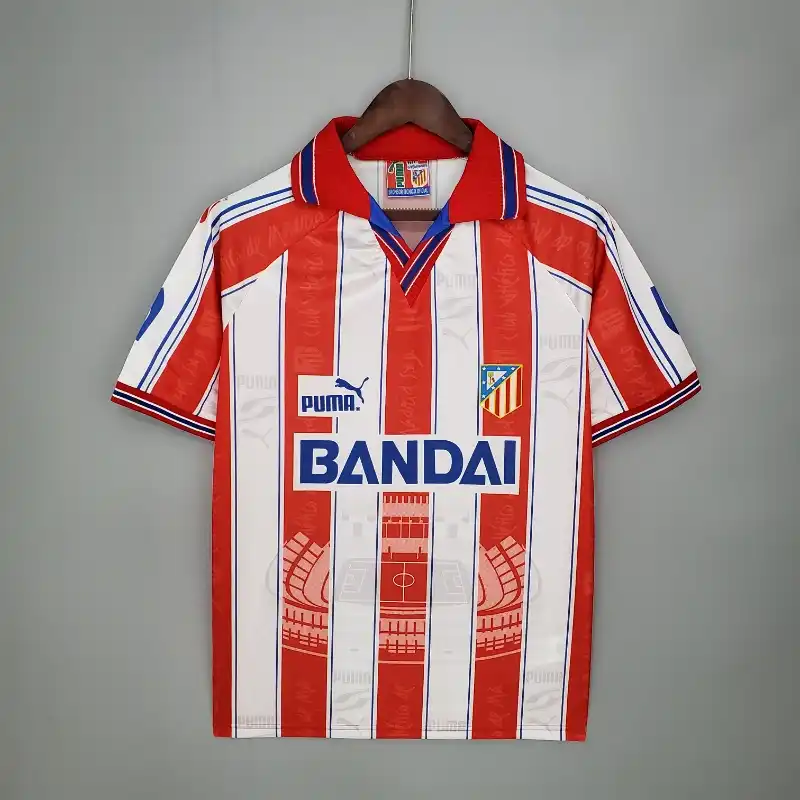 Retro 1996- 97 Atletico Madrid Soccer Jersey Home