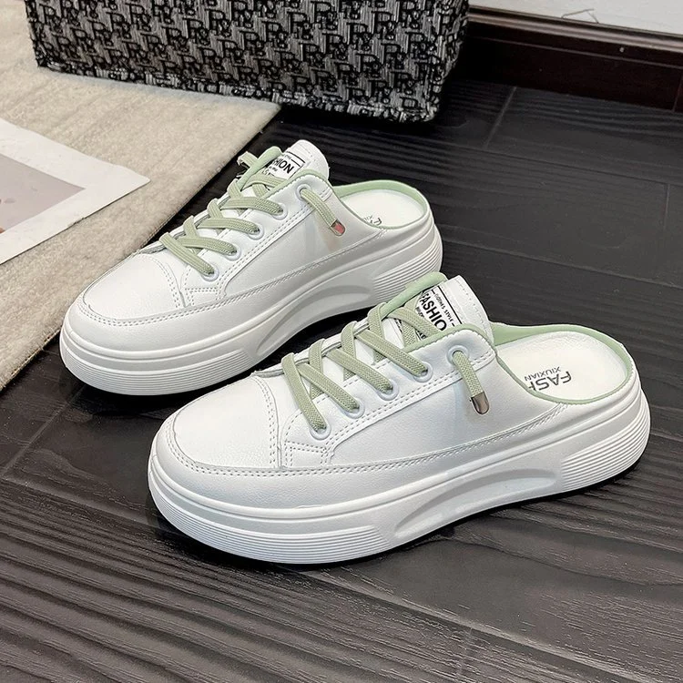 Churchf Churchf Semi-Slippers Women Wear Online Celebrity Ins Students' Korean Version In Spring 2024 With A Pair Of Breathable White Shoes.-Outfit Ideas