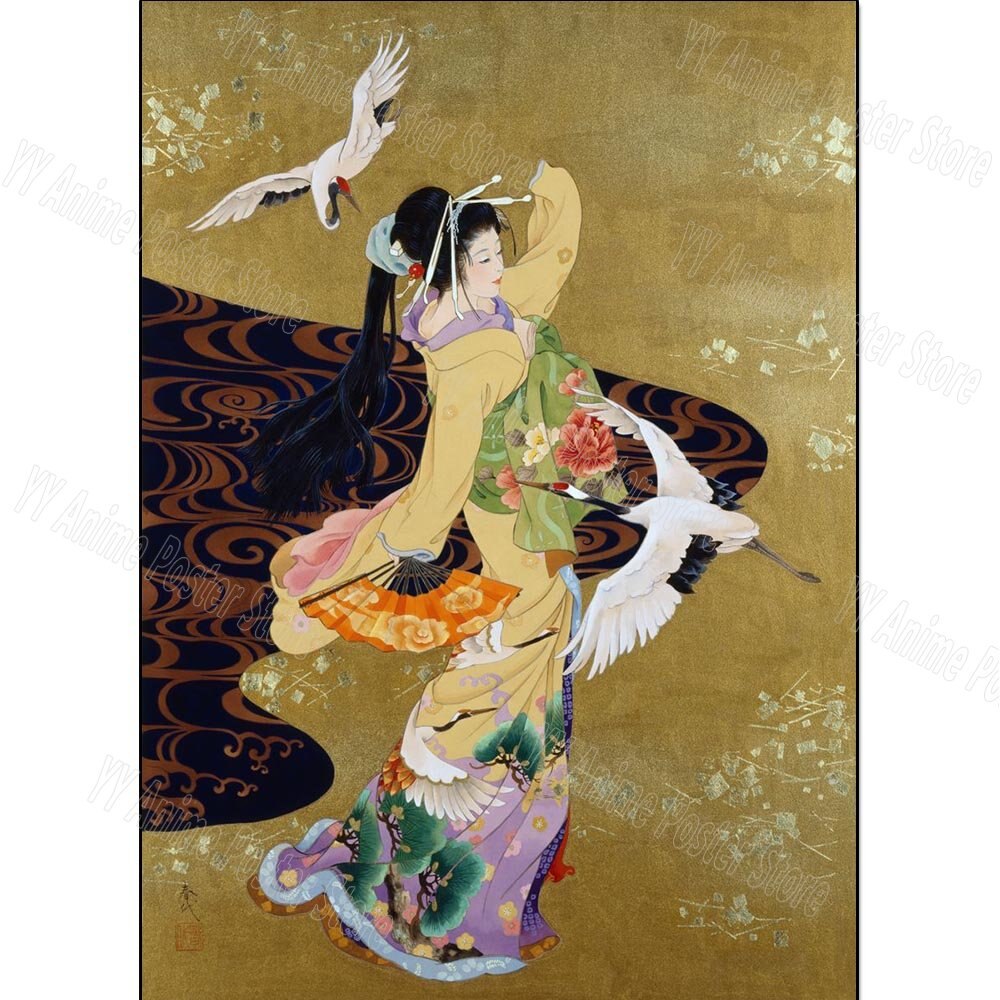 Retro Japan Japanese Geisha Woman Posters Canvas Painting and Prints Wall Art Modern Picture for Living Room Home Decor Cuadros