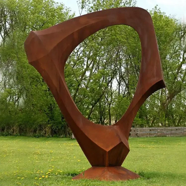 Abstract Corten Steel Sculpture &ndash; Modern Outdoor Public Art Installation