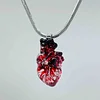 Dark Gothic Style Flesh And Blood Heart-Shaped Pendant Necklace Handmade Artwork