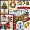 >SALE<Embroidery Cotton Thread 16CT Printed Four Seasons of Winter Cross Stitch24x24cm