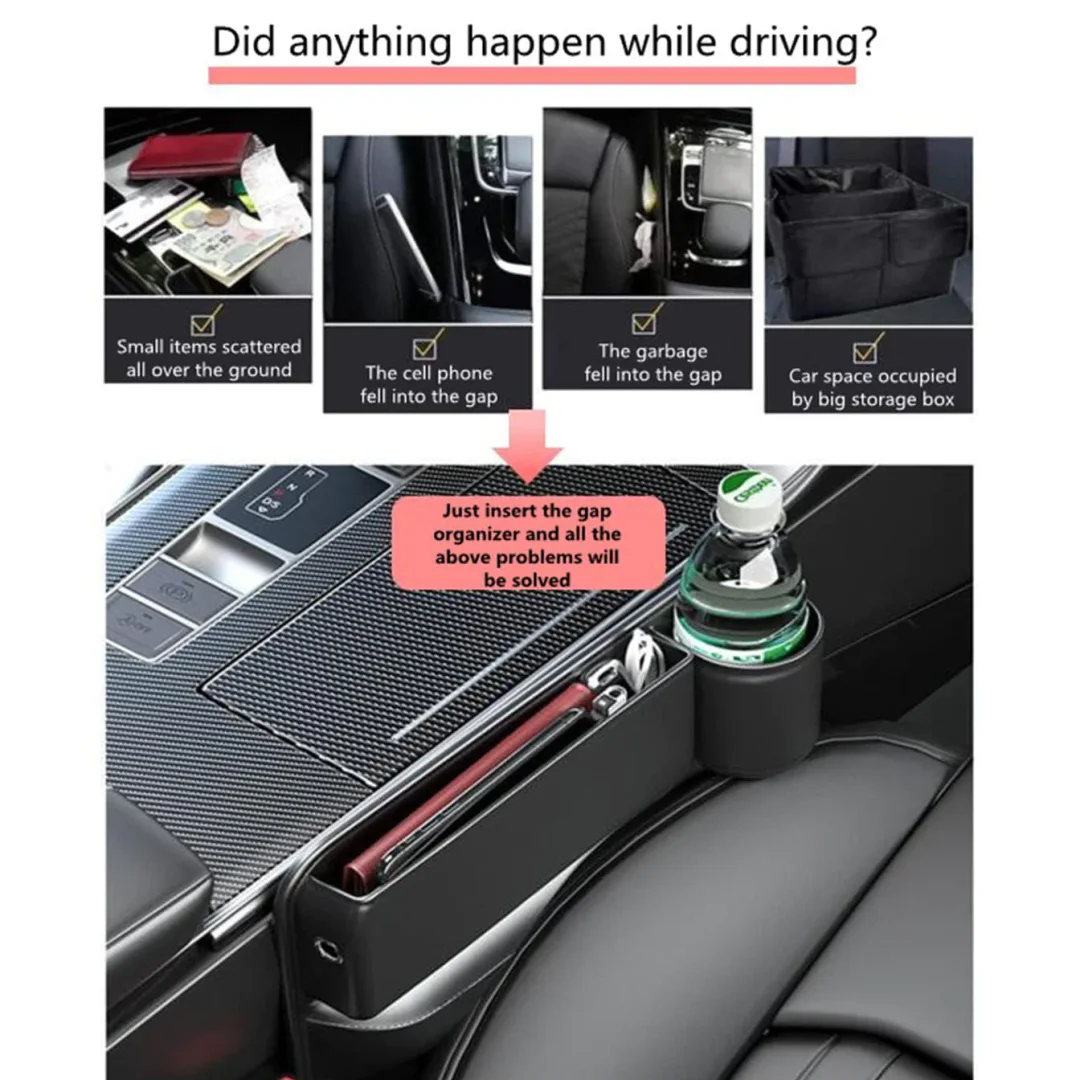 Car Seat Storage Box（storage compartment with water cup）