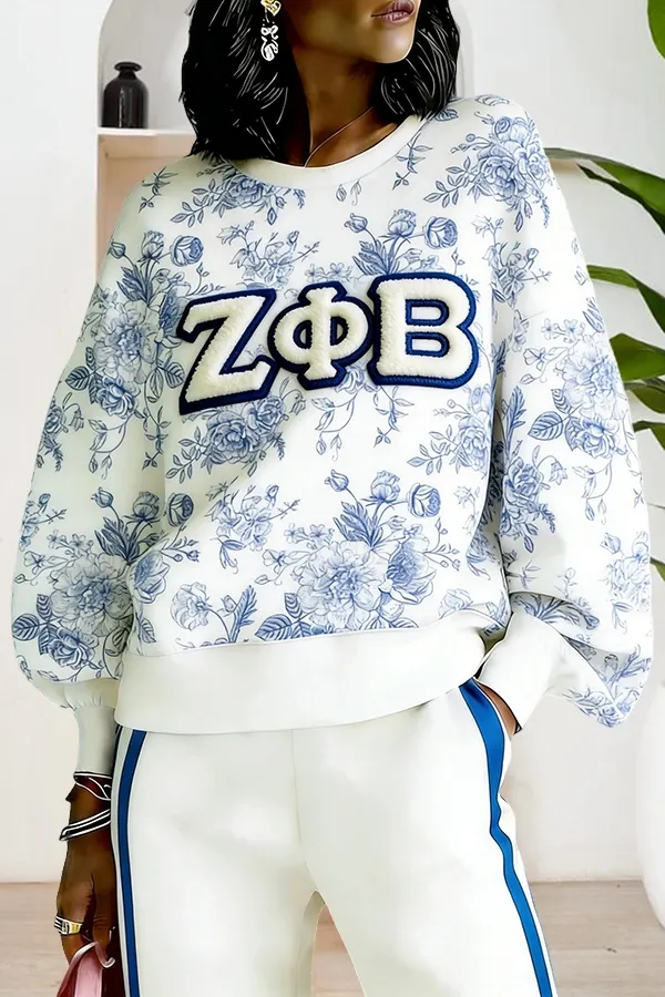 Zeta Phi Beta Sorority Flowers Sweatshirt