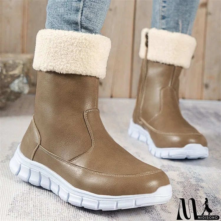 Fashion Simple Side Zipper Waterproof Super Soft Women Boots