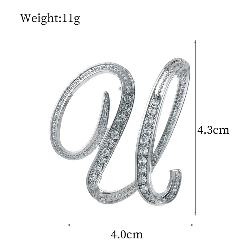Minimalist Pin Letter Zinc Alloy Plating Inlay Rhinestones Unisex Brooches
