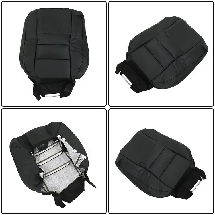 Silscvtt Driver and Passenger Side Bottom and Top Lean Back Artificial Leather Seat Cover Black Replacement for Honda Accord 2008 2009 2010 2011 2012