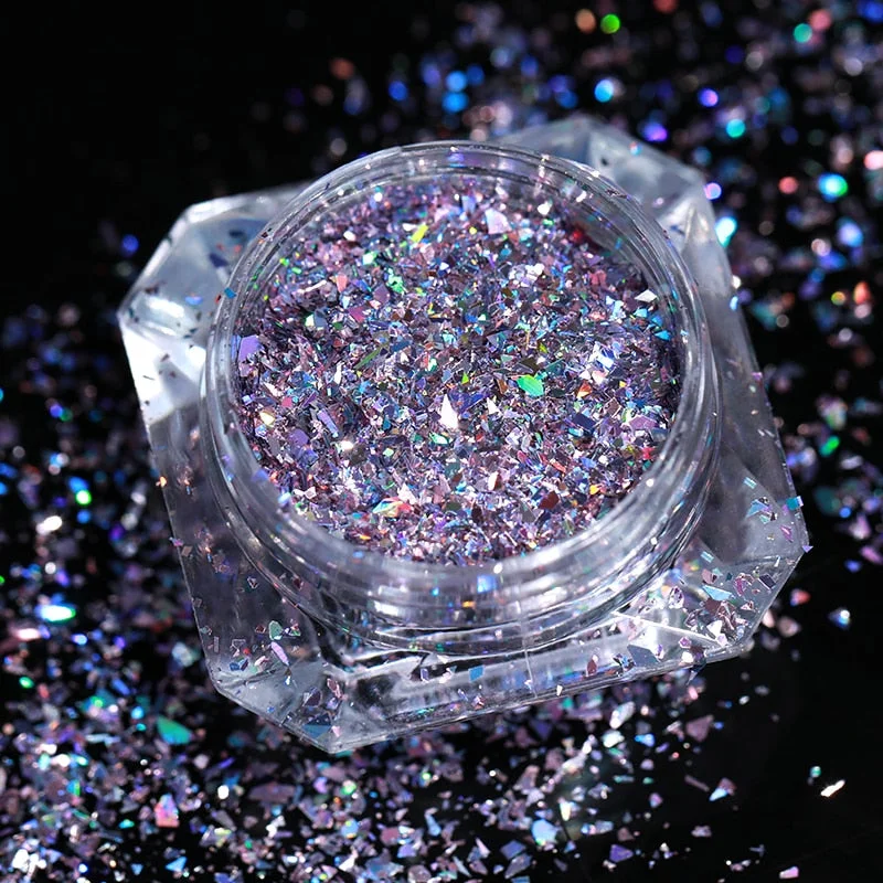 1g Glitter Nail Sequins iridescent Powder Shining Irregular 3D Hexagon Colorful Sequins Summer Popular DIY Nail Art Decoration-Nail Inspo